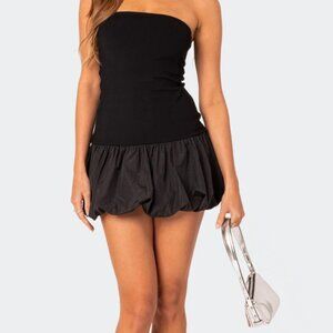 Edikted Bubble Skirt Ribbed Mini Dress sz XS